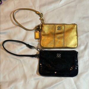 Coach Gold and Black Clutch Bundle